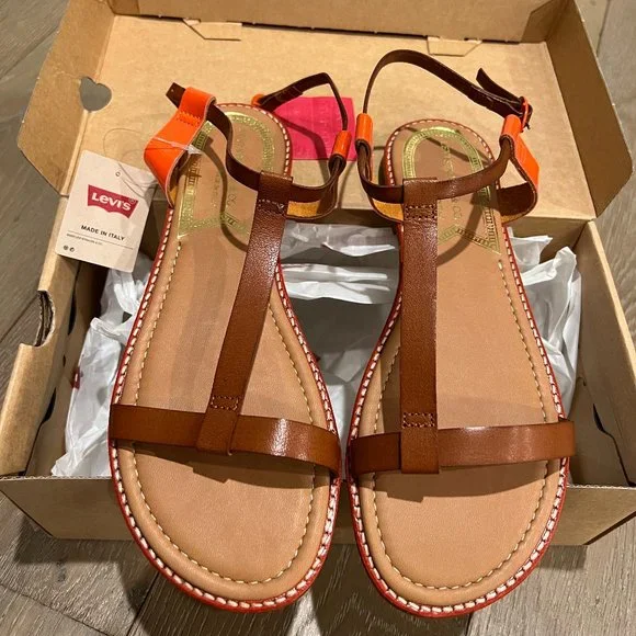 NWT Women’s Levi’s Sandal Brown/Orange 8 - Picture 3 of 8